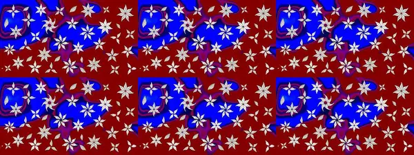 Kumaş desenli papatya çiçeği detayı. Kırmızı renkte çiçekler.