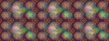 Moda baskıları için zarif bir şablon. Modern çiçek arkaplanı. Parlak renkli çiçekleri ve kahverengi, mor ve gri renkte yaprakları olan şaşırtıcı, pürüzsüz çiçek deseni. Halk stili.