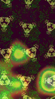 Kahverengi, yeşil ve gri renkte yaz çiçekleri. Küçük çiçekteki sevimli çiçek deseni. Raster deseni. Raster illüstrasyonu.