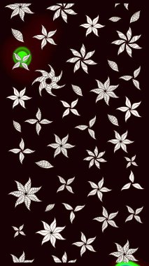 Şirin çiçekli, desenli, siyah renkli renkli bir eskiz. Tekstil için suluboya eskiz deseni. El çizimi çiçek çizimi deseni (fayans)).