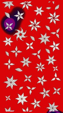 Küçük çiçekteki sevimli çiçek deseni. Kırmızı renkte çiçekler.