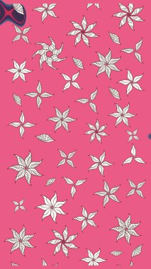 Çiçek desenli eskiz. Pembe renkli çiçekler. Tişört baskısı için çiçek boyama rasteriName.