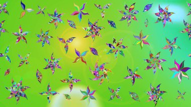 Kabile sanatı boho baskısı, klasik çiçek arkaplanı. Arkaplan dokusu, duvar kağıdı, yeşil renkli çiçek teması. Soyut etnik raster çizim kalıbı.