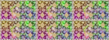 Antika altın tekrarlanabilir duvar kağıdı. Tarafsız renklerde altın element. Barok tarzında altın çiçek süsü. Damask arkaplanı tekrarlayan kusursuz desen.