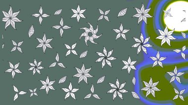 Simple cute pattern in small-scale flowers. Raster illustration. Floral sketch background for textile or book covers, manufacturing, wallpapers, print, gift wrap and scrapbooking.