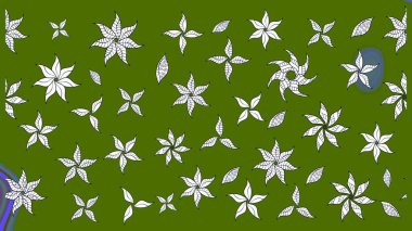 Raster illüstrasyonu. Düz Çiçek Elementleri Tasarımı. Chichi 'nin kumaş kalıbını çiz. Çiçek deseni. Renkli Bahar Teması çizim şablonu.