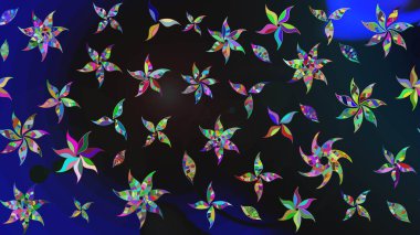 Gri üzerine gri. Retro tekstil tasarım koleksiyonu. 1950-1960 motifleri. El çizimi çiçek unsurları olan soyut çizim raster deseni. Çiçekli ipek eşarp..