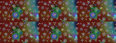 Renkli Yaz Temalı eskiz kalıbı. Düz Çiçek Elementleri Tasarımı. Modaya uygun kumaş deseni. Sevimli çiçek raster deseni.