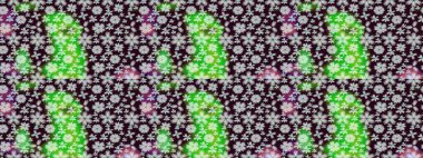 Renkli Bahar Temalı Kusursuz Arkaplan. Süslü kumaş deseni. Düz Çiçek Elementleri Tasarımı. Raster illüstrasyonunda kusursuz çiçek deseni.