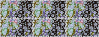 Tarafsız renklerde Asya tekstil tarzında. Raster illüstrasyonu. Kusursuz çiçek deseni.