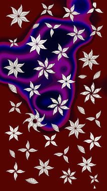 Desen, çizim, çiçek sınırı. Çiçek çelengi. Raster illüstrasyonu. Güzel, parlak, pürüzsüz kumaş, tuval. Kıvırcık, parlak örgü. Klasik eski arkaplan.