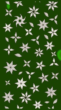 Yeşil renklerde. Çiçekli güzel suluboya desen. Raster illüstrasyonu.