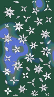 Tatil havası. Raster güzel bir çiçek deseni çizmiş. Nazik romantik baskı. Bahar mevsimi.