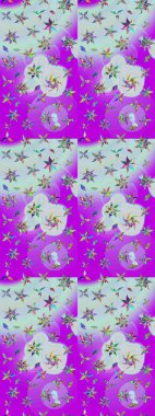 Çiçekli eskiz çizimi. Tarafsız renklerde çiçekler. Renkli Yaz Temalı eskiz kalıbı. Düz Çiçek Elementleri Tasarımı.