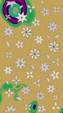 Renkli Bahar Teması eskiz kalıbı. Düz Çiçek Elementleri Tasarımı. Güzel çiçek deseni. Sarı renkte çiçekler.