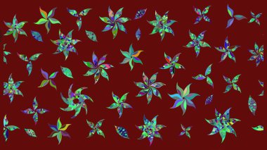 Suluboya tarzında kırmızı renkte çiçekler. Raster illüstrasyonunda çiçek deseni çizimi.