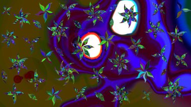 Çiçek tasarımı için inanılmaz bir kolaj cenneti tarzı. Parlak çiçekli kolaj çiçekleri kahverengi. Çiçekli zambaklar eskiz arka planı.