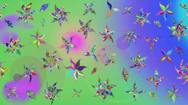 Oldukça eski bir besin torbası deseni, küçük yeşil renkte, çiçekler. Millefleur 'lar. Tekstil, kumaş, kapaklar, duvar kağıtları, baskı, paket, koleksiyon defteri, örgü, dekupaj için çiçek arkaplanı..