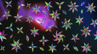 Küçük çiçekte güzel bir çiçek deseni var. Çiçekli çiçek deseni, suluboya. Raster deseni.