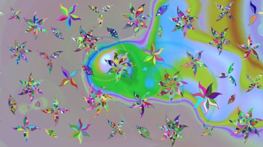 Gri renkli gri papatya deseni. Raster illüstrasyonu. Gri renklerde.