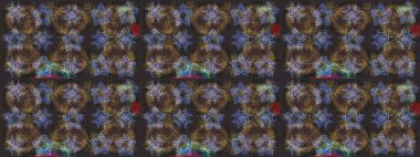 Renkli arka planda izole kar taneleri. Kış kar tanesi, raster arka plan. Raster illüstrasyonu. Yüzey için tekrarlanan doku, ambalaj kağıdı, gri, kahverengi ve mavi renkler.