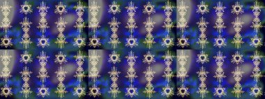 Soyut kar taneleri arkaplanda izole edilmiş düz dizayn. Kar tanesi rengarenk desen. Raster illüstrasyonu. Kar taneleri deseni. Raster kar taneleri arkaplanı.