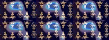 Çiçek ve yapraklı çiçek deseni. Raster illüstrasyonu. Küçük çiçekli şirin desen.