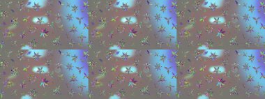 Çiçek desenli eskiz, darbeler, sıçramalar, yaz çiçekleri. Raster illüstrasyonu. Gri renkli çiçekler.