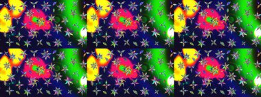 Çocuk stili. Çiçekli eskiz arkaplanı. Düz Çiçek Elementleri Tasarımı. Renkli Bahar Teması çizim şablonu.