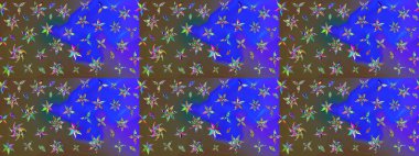 Mavi renkli çiçekler. Küçük çiçekte sevimli çiçek deseni var..