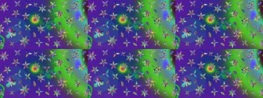 Renkli Bahar Teması eskiz kalıbı. Raster illüstrasyonundaki çiçek desenli çizim. Düz Çiçek Elementleri Tasarımı. Yeşil renkte çiçekler.