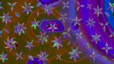 Kahverengi renkli çiçekler. Gömlek baskısı için çiçek boyası. Çiçek eskiz kalıbı geçmişi.