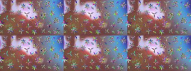 Düz Çiçek Elementleri Tasarımı. Çiçekli eskiz arkaplanı. Renkli Bahar Teması eskiz kalıbı. Çocuk stili.