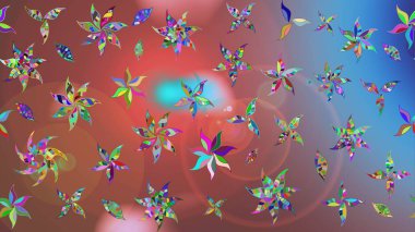 Küçük çiçekteki sevimli çiçek deseni. Robot resim. Raster illüstrasyonu.