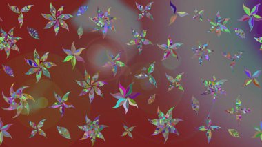 Kahverengi renkli çiçekler. Çiçekli çizim şekli. Düz Çiçek Elementleri Tasarımı. Renkli Bahar Teması çizim şablonu.