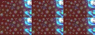 El çizimi çiçekli soyut çizim kalıbı. Raster illüstrasyonu. Kahverengi renkte çiçekler.