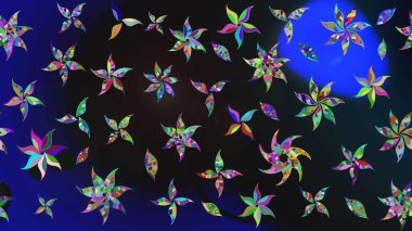 Tatil havası. Nazik romantik baskı. Gri renkli çiçekler. Raster güzel bir çiçek deseni çizmiş. Bahar mevsimi.