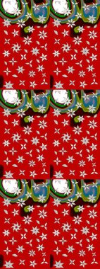 Renkli süs kenarı. Çizim kalıbı. Kırmızı renklerde. Hint süsü. Çiçek duvar kağıdı. Raster illüstrasyonu.