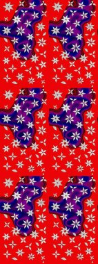 Şatafatlı bahar bahçesi dokusu. Raster illüstrasyonu. Çiçek deseni. Kırmızı renkte çiçek çizimi. Kırmızı renkte çiçekler.