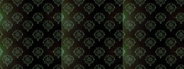 Raster illüstrasyonunda kusursuz çiçek deseni. Düz Çiçek Elementleri Tasarımı. Siyah, gri ve yeşil renkli çiçekler. Renkli Yaz Temalı Kusursuz Arkaplan.