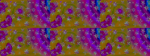 Retro tekstil tasarım koleksiyonu. 1950-1960 motifleri. Çiçekli ipek eşarp. Kahverengi üzerine kahverengi. El çizimi çiçek elementleri ile soyut çizim raster deseni.