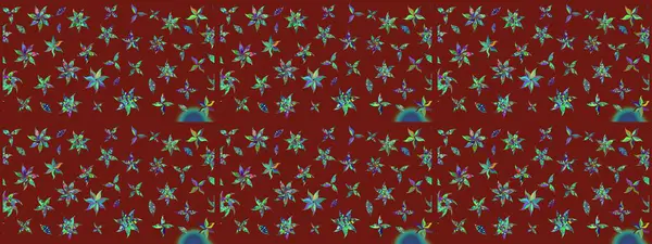 Kırmızı kıvırcık çiçekler kırmızı renklerde şekillenir. Klasik çiçek tasarımı elementleri. Raster illüstrasyonu.