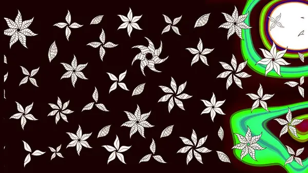 Küçük renkli çiçekler. Moda baskıları için zarif bir şablon. Siyah çiçekli bahar çiçekleri. Küçük çiçekte güzel bir desen. Motley illüstrasyonu.