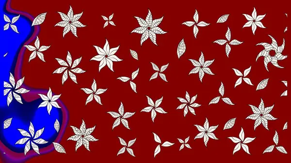 Raster suluboya çiçek deseni, narin çiçekler, kırmızı çiçekler, tebrik kartı şablonu. Güzel kumaş deseni.