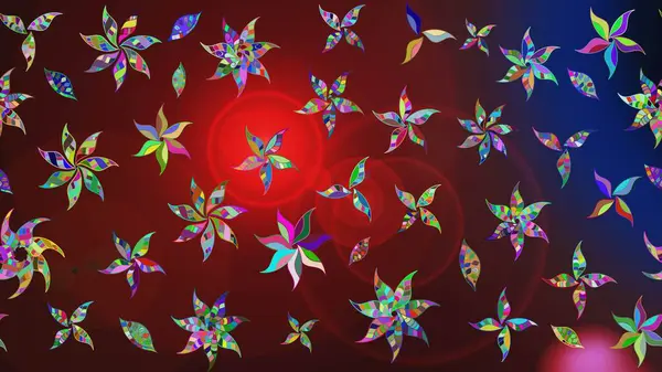 Renkli Bahar Teması eskiz kalıbı. Kahverengi renkli çiçekler. Düz Çiçek Elementleri Tasarım Raster illüstrasyonu. Çiçek eskiz kalıbı geçmişi.