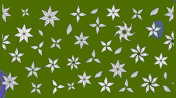 Raster illüstrasyonu. Düz Çiçek Elementleri Tasarımı. Chichi 'nin kumaş kalıbını çiz. Çiçek deseni. Renkli Bahar Teması çizim şablonu.