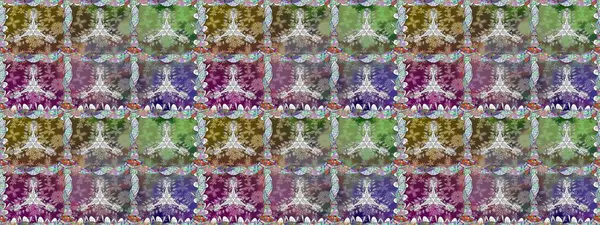 Renkli Bahar Temalı Kusursuz Arkaplan. Düz Çiçek Elementleri Tasarımı. Güzel kumaş deseni. Raster illüstrasyonunda kusursuz çiçek deseni.