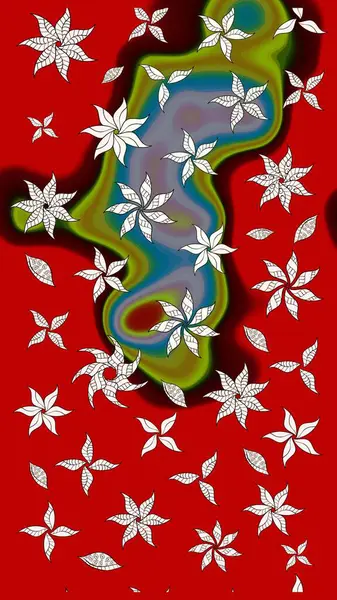 Bahar çiçekleriyle güzel bir çiçek deseni çizmişsin. Raster illüstrasyonu. Güzel kumaş deseni.