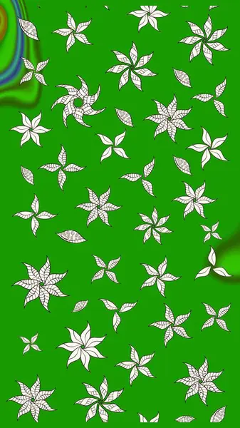 Yeşil çiçekli eskiz deseni, suluboya çiçek deseni, sevimli çiçek, duvar kağıdı, kart veya kumaş için fayanslı. Raster - stok.