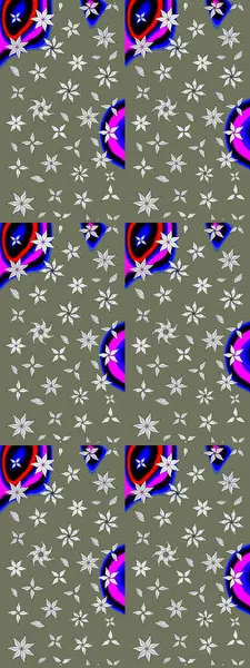 Çiçek deseni. Düz Çiçek Elementleri Tasarımı. Raster güzel kumaş deseni çiziyor. Renkli Bahar Teması çizim şablonu.